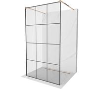 Mexen Kioto cloison de douche autoportante 100 x 200 cm, grille noire 8 mm, or rose - 800-100-002-60-77 14134 5907709133167