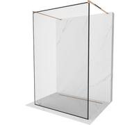 Paroi de douche Mexen Kyoto 100x200 cm, Transparent/Or rose, Verre 8 mm