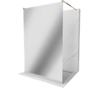 Paroi de douche Mexen Kyoto 110x200 cm, verre miroir, design or rose
