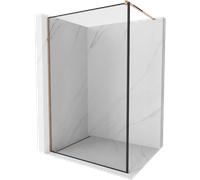 Paroi de douche Mexen Kyoto 130 x 200 cm, transparent/noir, or rose, 8 mm