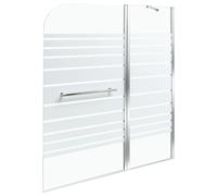 Paroi de Douche Minimaliste en Verre Trempé avec Porte 140 x 120cm Argenté Tuapi