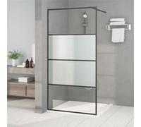 Paroi de douche Noir 100x195 cm Verre ESG demi dépoli Noir G