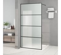 Paroi de Douche Noir 100x195 cm Verre ESG Dépoli Ecran Cloison Cabine vidaXL