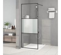 vidaXL Paroi de douche 152113 115x195 cm verre ESG dépoli Noir