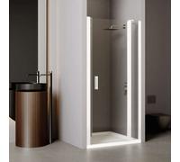 Paroi de douche pivotante avec élément fixe EQUI 2MS - Profilé Blanc - Verre clair déperlant ETC - 1000x2000