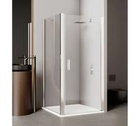 Paroi de douche pivotante EQUI 2MS - Profilé Argent poli - Verre clair traité déperlant ETC - 1000x2000