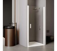 Paroi de douche pivotante EQUI 2MS - Profilé blanc - Verre clair traité déperlant ETC - 800x2000