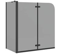 Paroi de douche réglable - vidaXL - 120x68x130 cm - Noir - Verre trempé - Aluminium - Largeur réglable 61 5-67 cm