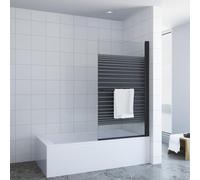 Paroi de douche sans perçage - Noir - 80 x 140 cm - 1 pièce - Paroi de douche pliable - Paroi de douche pliable - Paroi de douche en verre de douche - Porte-serviettes - 5 mm - Verre de sécurité ESG
