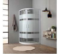 PAROI DE DOUCHE SEMI-CIRCULAIRE 80 CM CRYSTAL SÉRIGRAPHIÉ | VENERE