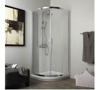 PAROI DE DOUCHE SEMICERCLE 80X80 CM VERRE 4MM TRANSPARENT ANGULAIRE | LUNA