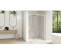 Smt Design Extensible clt ss 137/150 prof blanc verre transp, fixe à gauche - KINEDO PA9235BTNEG