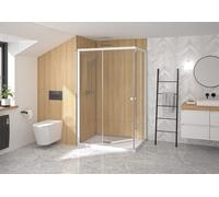 Paroi de douche SUPRA III A 90 cm accès d'angle coulissant gauche fixe droite KINEDO PA1582BTND