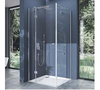Paroi de douche transparent en angle 90x120cm cabine de douche avec porte pivotante doporro Ravenna5 rectangulaire