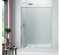 Paroi de douche TWENTY Frontal - 1 lame fixe + 1 lame coulissante - Système de fermeture lente/douce (115-120 cm)