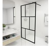 vidaXL Paroi de douche à l'italienne 100x195 cm Verre trempé Noir Résistante aux éclaboussures
