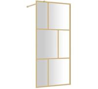 vidaXL Paroi de douche 80x195 cm Verre ESG transparent Cadre doré Facile à nettoyer