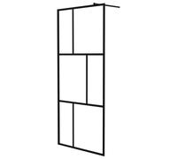 vidaXL Paroi de douche à l'italienne avec verre trempé Noir 90x195 cm