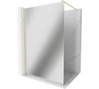 Paroi de douche Walk-in Mexen Kyoto 110 x 200 cm verre miroir brossé or