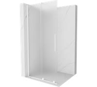 Paroi de douche Walk-In Velar Mexen 75 x 200 cm, mat 8 mm, blanc, coulissant