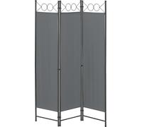 Paroi de séparation Saragossa 3 pièces 120x171 cm Paravent Cloison 3 pièces pare-vue Paroi espagnole Gris foncé