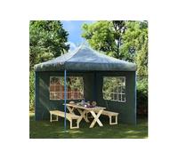 Paroi de tente de réception 2 pcs avec fenêtre PE Vert