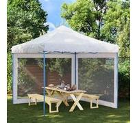 Paroi de tente - - 2 pcs - Maille - Blanc et noir - 300 x 195 cm