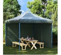 vidaXL Paroi de tente réception 2 pcs en PE avec fermeture éclair Vert G