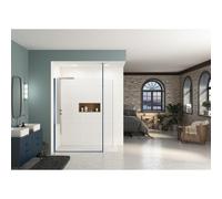 Paroi Ekinox Duo 140 profilé kobalt, verre transparent - KINEDO PA4225KTNE