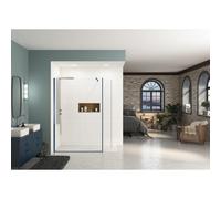 Paroi Ekinox Duo 80 profilé kobalt, verre transparent - KINEDO PA4221KTNE