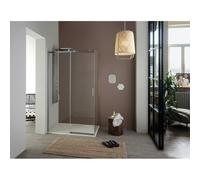 Paroi Ekinox F pour C+F 120 profilé Inox, verre transparent charnière à droite - KINEDO PA4284ITNED