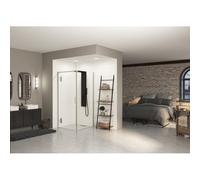 Paroi Ekinox F pour P+F 80 profilé Inox, verre transparent charnière à droite - KINEDO PA4251ITNED