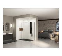 Paroi Ekinox renvoi angle 80 profilé Inox, verre transparent - KINEDO PA4261ITNE