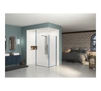 Paroi Ekinox renvoi angle 90 profilé kobalt, verre transparent - KINEDO PA4262KTNE