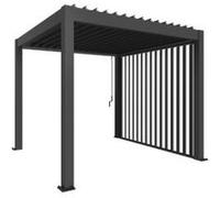 Paroi latérale à lamelles pour pergola 3m gris Biohort