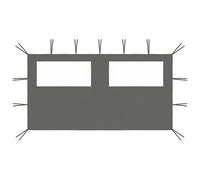 vidaXL Paroi Latérale de Belvédère avec Fenêtres Paroi Latérale de Tente de Réception Pavillon Jardin Terrasse Extérieur 4x2 m Anthracite