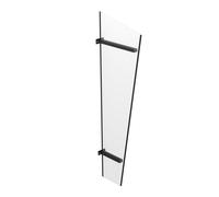 Paroi latérale Dreux, paroi latérale en aluminium et verre acrylique, anthracite, avec bord supérieur biseauté sans cadre, 30,5 x 60 x 185 cm