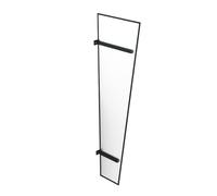 Paroi latérale Joigny, paroi latérale en aluminium et verre trempé, anthracite, avec bord supérieur horizontal, 30,5 x 58,5 x 185 cm