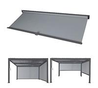 Paroi latérale pour pergola HWC-L41, Pavillon, Tissu/Textile 3x3,7m - Anthracite