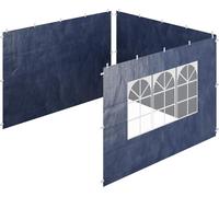 Paroi Latérale Pour Tonnelle, Lot De 3, Imperméable, Fermetures Autoagrippantes, Avec Fenêtre, 2x3 M, Bleu