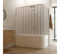 PAROI PARE-BAIGNOIRE DOUCHE PLIANTE PVC BLANC 70X160 CM OUVERTURE LATERALE H 150