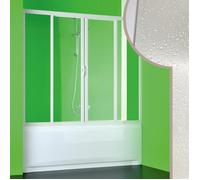 Paroi Pare-Baignoire FORTE - Plutone 2 - Acrylique - Blanc mat - 200 CM - Pivotant coulissant - 2 volets