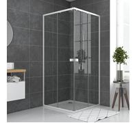 Paroi porte de douche carrée blanc extensible 77 à 90cm de largeur - verre transparent - WHITY