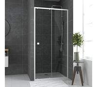 Paroi porte de douche Coulissante blanc 100x185cm - extensible - WHITY slide 100