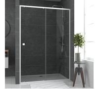Paroi porte de douche Coulissante blanc 140x185cm - extensible - WHITY slide 140