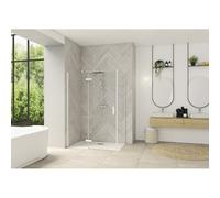 Paroi Smart Design P Charnières ss seuil pour P+F 140 blanc transp gauche - KINEDO PA1616BTNEG