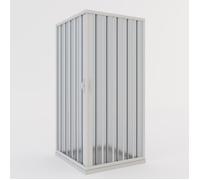 Cabine de douche à soufflet en PVC 70 x 70 cm H 185 mod. Aster avec ouverture centrale