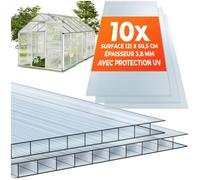 Parois découpables - TECTAKE - Lot 10 plaques doubles en polycarbonate SHINY résistantes intempéries - 121x60,5x0,4cm