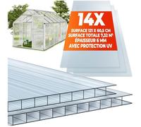 Parois découpables - TECTAKE - Lot de 10 plaques doubles en polycarbonate SHINY résistantes intempéries - 121x60,5x0,6cm