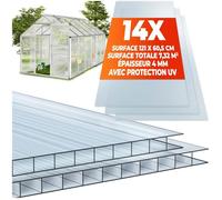 Parois découpables - TECTAKE - Lot de 14 plaques doubles en polycarbonate SHINY résistantes intempéries - 121x60,5x0,6cm